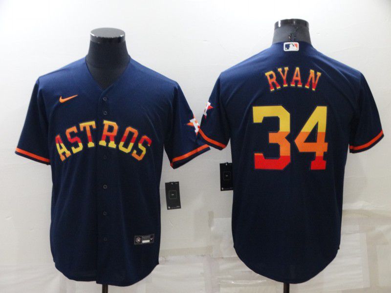 Men Houston Astros #34 Ryan Blue Rainbow Edition Game Nike 2022 MLB Jerseys